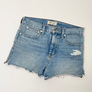 Madewell Light Blue Distressed Jean Shorts